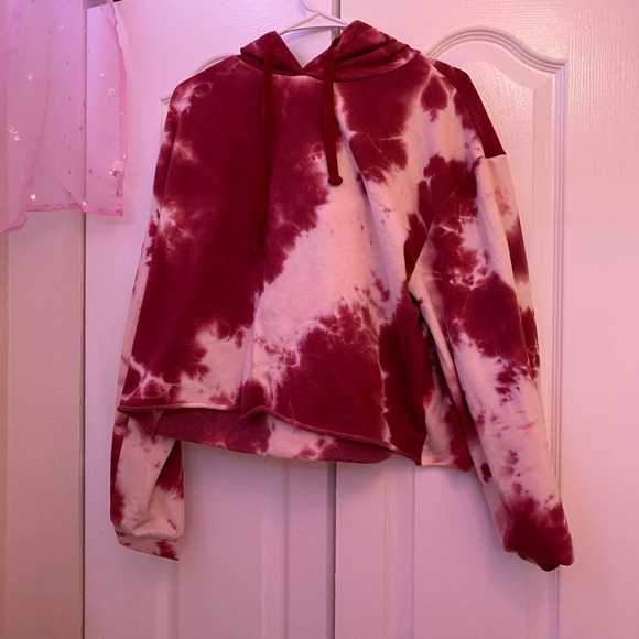 Tops | Red Bleached Sweatshirt | Poshmark